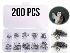 200 IN BOX new Aberdeen Sea Fishing Hooks in Black - Choose your size all in one