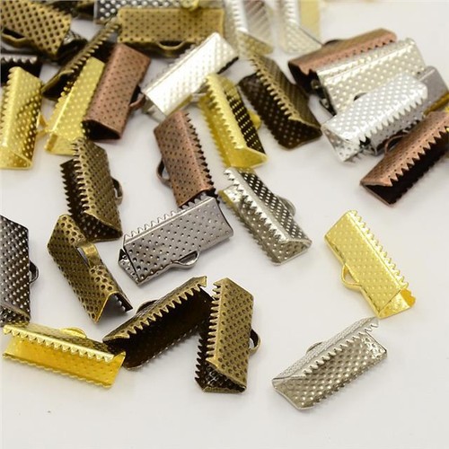 Ribbon end crimp - crimp, bail