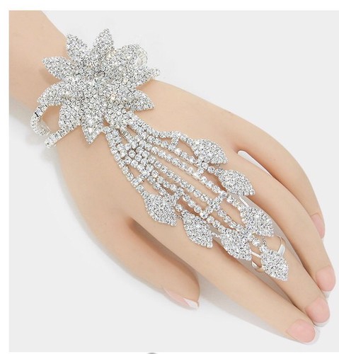 Clear bracelet white crystal - bracelet,