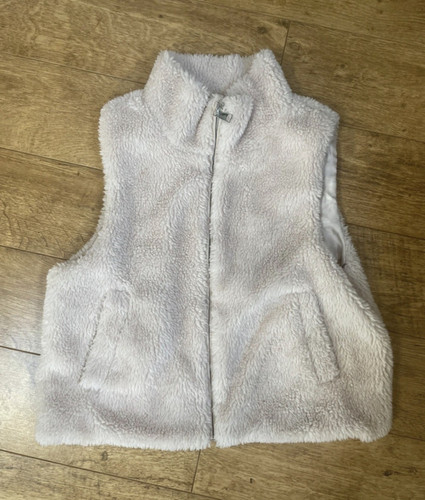White fleece zip sleeveless - zip,