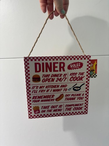 Diner rules sign wooden - sign,