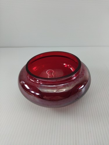Small red glass bowl - glass, trinket