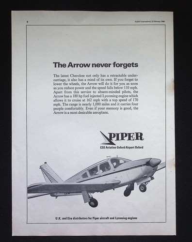 Original 1968 advert piper - 1968,