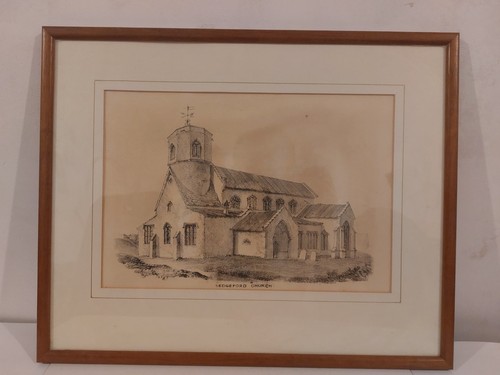 Vintage drawig church - drawig,
