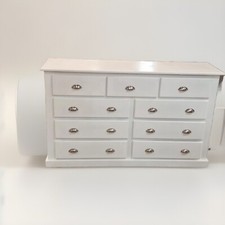 HANDMADE AYLESBURY NEXT  WHITE SILVER CUP H 6+3 CHEST OF DRAWERS ASSEMBL