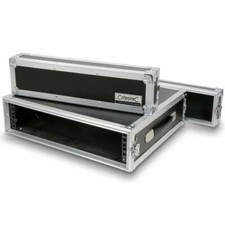 Full Flight Case 19 Inch 2U Front and Back Openings Laminated Wood Construction