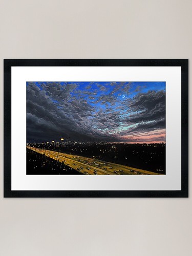 Night cruiser framed art print - night,