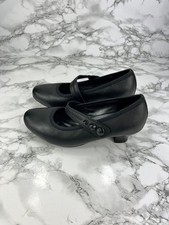 Hotter Charmaine Mary Jane Heels Black Women's UK 4 Wide Fit Comfort Insole