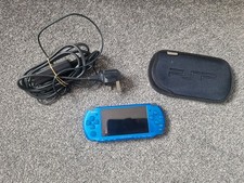 Sony PSP 3003 Vibrant Blue Handheld Console Tested & Working + Charger & Case 