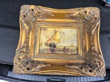 Stunning Antique Black & Gold