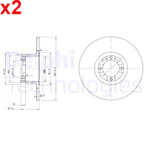 Delphi brake disc for rover - 2x,