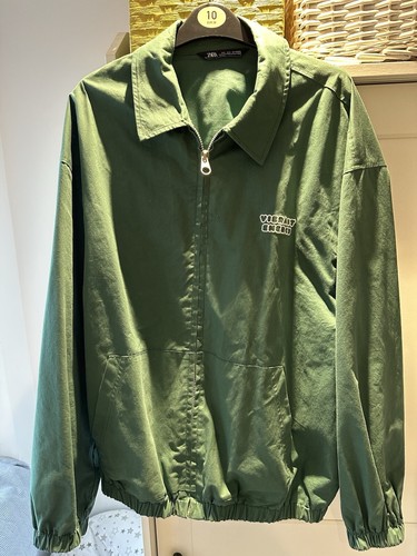 Zara men jacket green - green, size