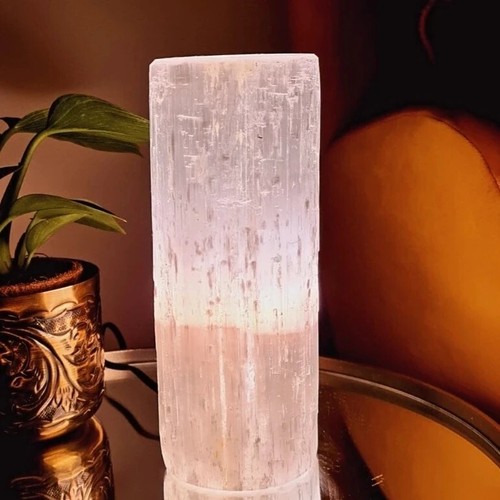 Selenite lamp flat polished - lamp,