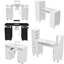 Professional Manicure Table Nail Bar Technician Art Beauty Salon Station Drawers