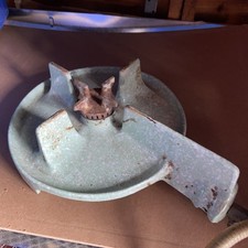 Vintage camping Green 8" Utility GAS BURNER HEAVY DUTY CAST IRON Cooker Enamel