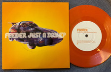 FEEDER -JUST A DAY EP rare UK 2001 LIMITED ORANGE VINYL / INDIE / ALT ROCK MINT-