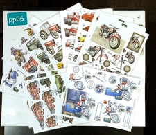 Sports cars,  motorcycle, racing car 10 + A4 Die Cut Decoupage Papers  10+ pp06