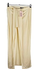 missguided womens skirt nude drape front maxi front spilt elastic waist size 14