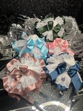 ? Handmade French Satin Ruffle Frilly Ankle Socks Diamante Bow ?Frilly sock ❤️