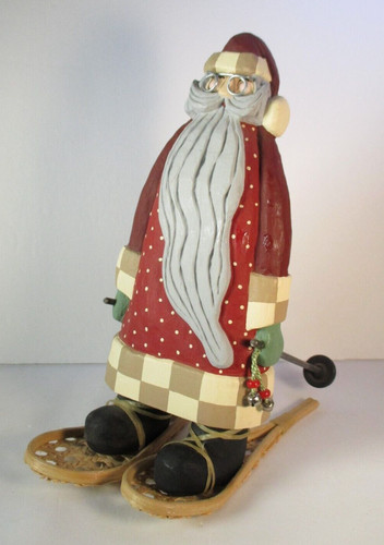 Folk art snowshoe santa - art,