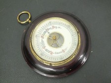 Vintage brass and wood aneroid - brass,