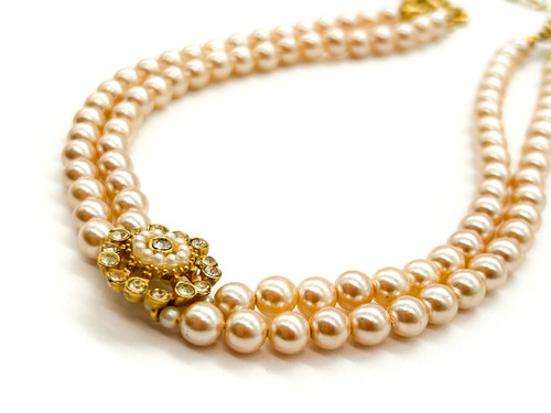 Faux pearl double strand - faux,
