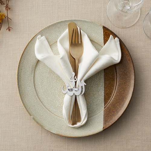 Elegant silver arabic napkin - elegant,