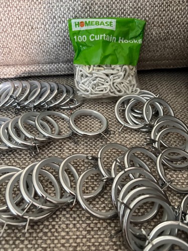 Chrome curtain rings lot - rings,
