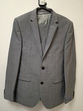 Men's NEXT Grey Three Piece Suit 38cm Chest 32" Waist 30" Leg CG P13