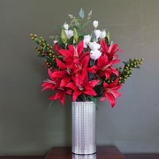Artificial Red Lily Flowers