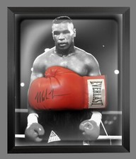 Mike Tyson Hand Signed Everlast Boxing Glove In A Framed Dome Display : B