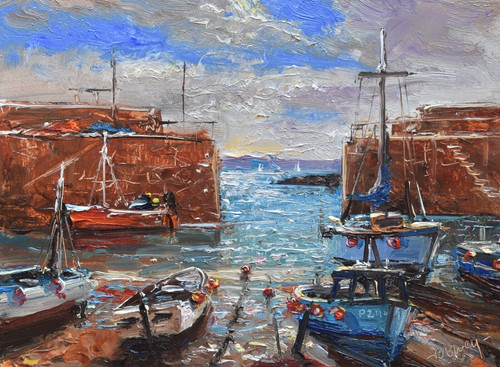 Mousehole cornwall oil - cornwall,