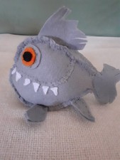HANDMADE GREY FELT PIRANHA