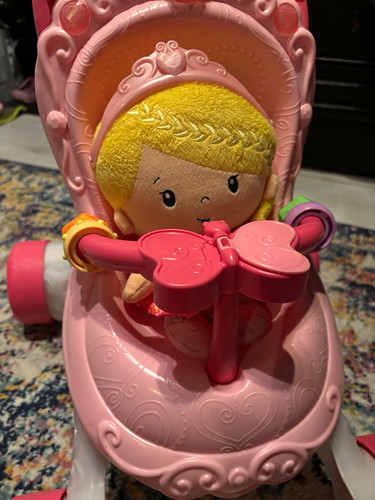 Pink white plastic doll - plastic,