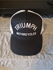 Triumph Motorcycles Genuine Baseball Cap Black White Adjustable Mesh Back BNWOT