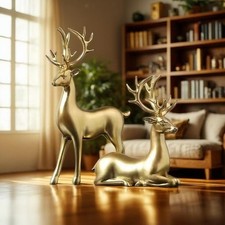 2x Reindeer Statues Ornaments