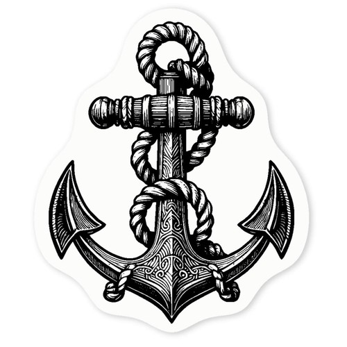 Anchor with rope - with, clear