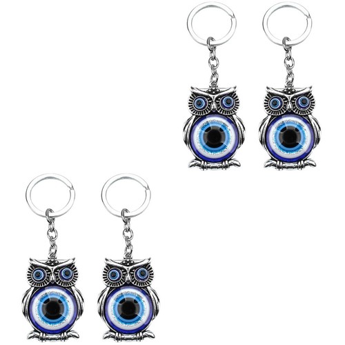 Metal owl key ring with - key, evil