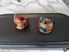 2 GLASS MURANO STYLE RINGS