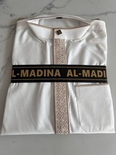 Boys Designer Embroidered Jubbah Thobe Size 40 in Off White For 7 Yrs Boys