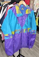TKO WET WEAR  1980s Funky Kagoul Hooded Jacket Waterproof Colours Size Medium