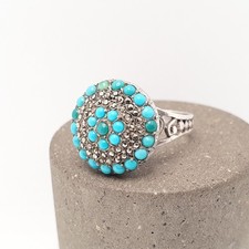 Antique Solid Silver Turquoise