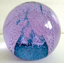 CAITHNESS SCOTLAND LARGE PURPLE "CAULDRON" GLASS PAPERWEIGHT