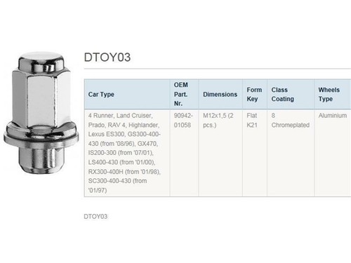 Wheel nut toyota lexus - toyota,