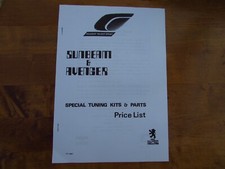 TALBOT SUNBEAM/ AVENGER SPECIAL TUNING PARTS BOOK, TIGER, TI, Rallying, & LOTUS