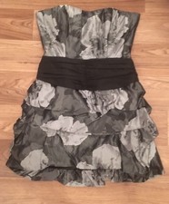 Charas Dress Black & Grey Flower - Size 12