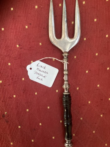 Vintage silver toasting fork - silver,