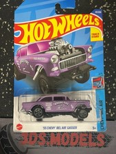 GM 55 CHEVY BEL AIR GASSER PURPLE Hot Wheels 1:64 *COMBINE POSTAGE*