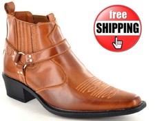 MENS TAN WESTERN BOOTS COWBOY