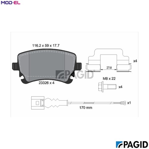 Brake pad set disc - brake,
